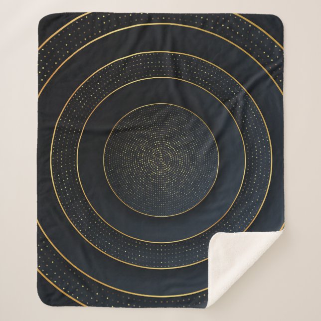 Luxury Paper Cut: Golden Gradient. Sherpa Blanket (Front)