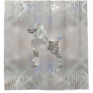 Luxury Pearl and Abalone Poodle Shower Curtain
