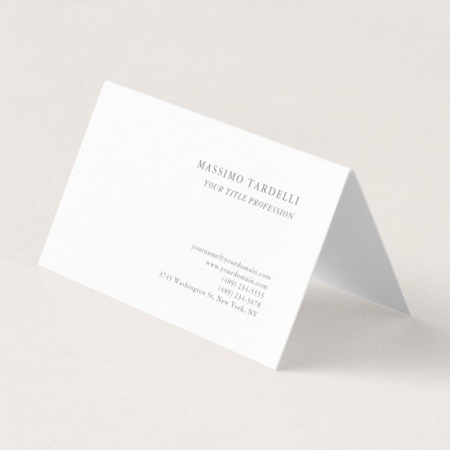 Luxury Pearl Classical Plain Professional Business Card (Front)