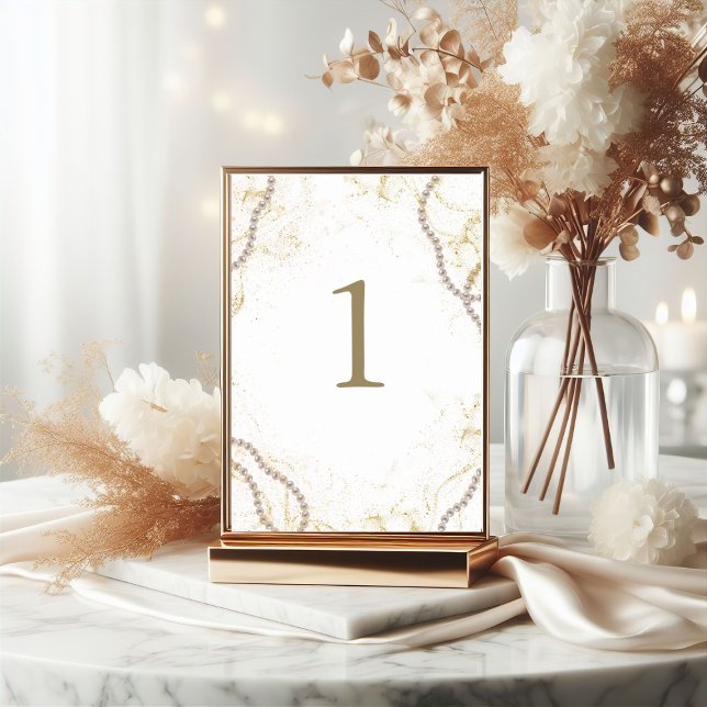 Luxury Pearls and Prosecco  Table Number (Creator Uploaded)