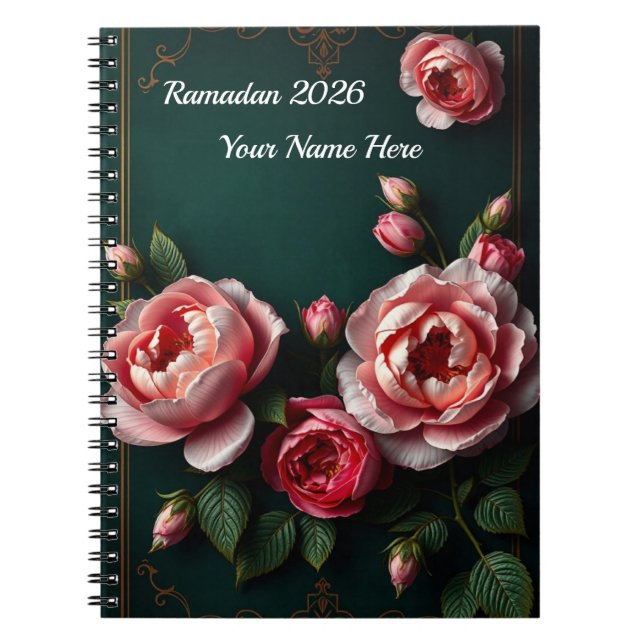 Luxury Peony Arabesque Notebook (Front)