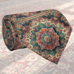 Luxury Persian Designer Rug   Faux Silk Neck Tie