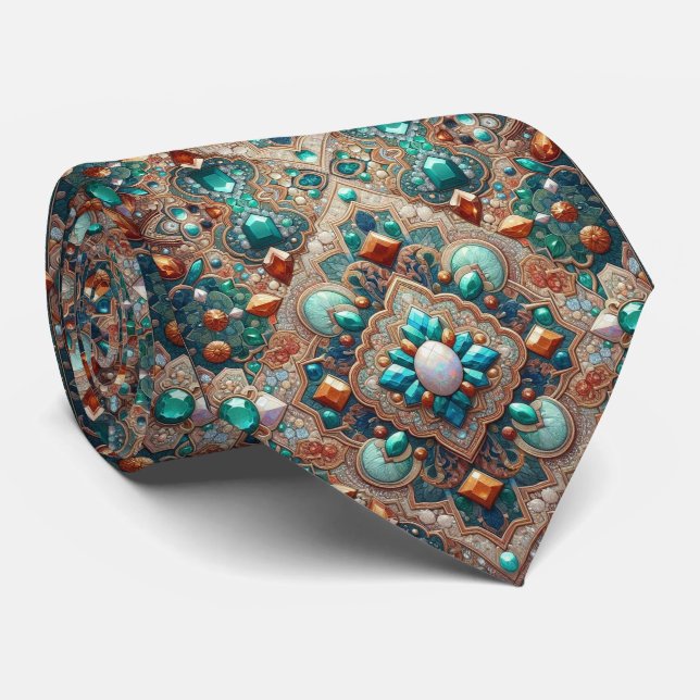 Luxury Persian Designer Style | Faux Silk Neck Tie (Rolled)
