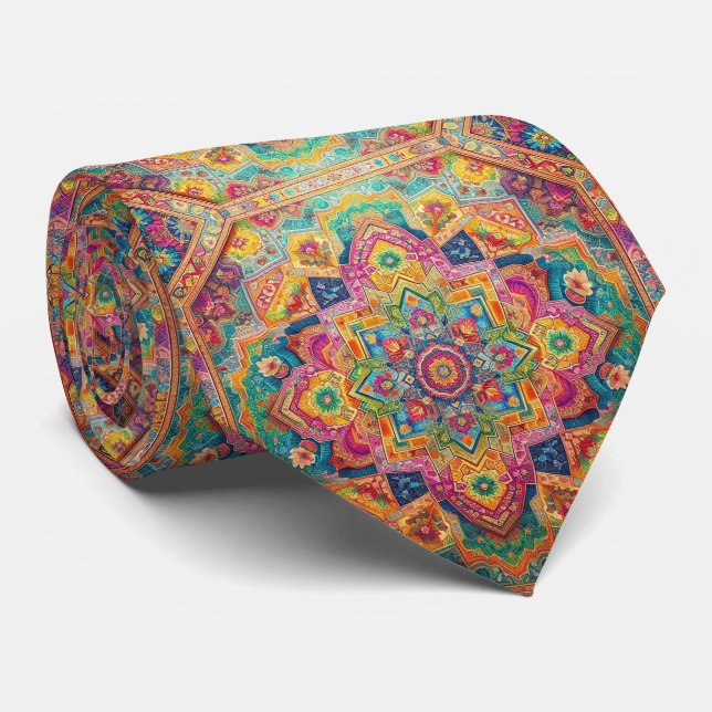 Luxury Persian Designer Style | Faux Silk Neck Tie (Rolled)