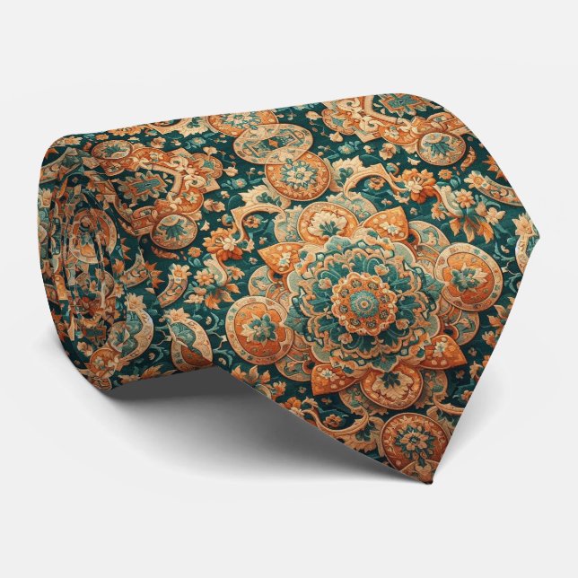 Luxury Persian Designer Style | Faux Silk Neck Tie (Rolled)