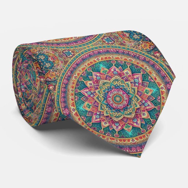 Luxury Persian Designer Style | Faux Silk Neck Tie (Rolled)