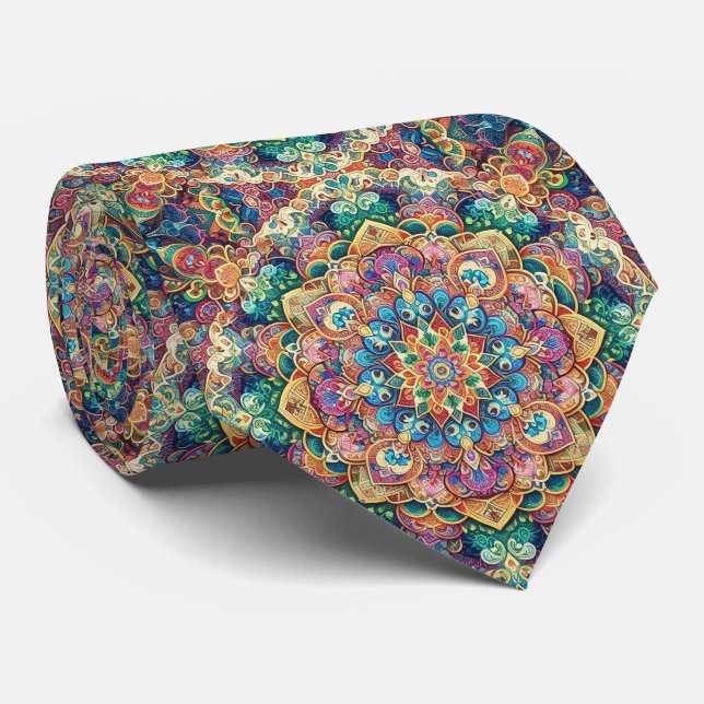 Luxury Persian Designer Style | Faux Silk Neck Tie (Rolled)