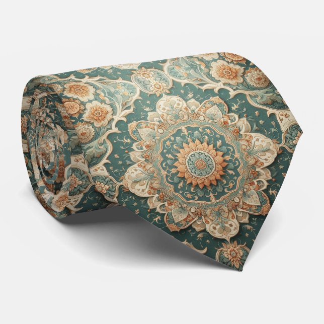 Luxury Persian Designer Style | Faux Silk Neck Tie (Rolled)