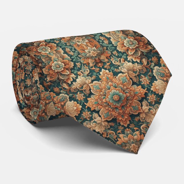 Luxury Persian Designer Style | Faux Silk Neck Tie (Rolled)
