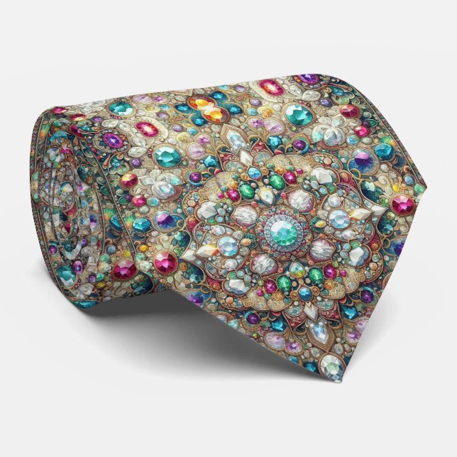 Luxury Persian Designer Style | Faux Silk Neck Tie (Rolled)