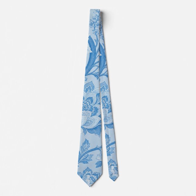 Luxury Persian Pale Peacock Blue Pattern  Tie (Front)