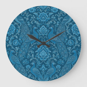 Luxury Persian This Rich Peacock Blue Pattern Large Clock