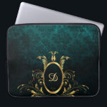 Luxury Personalised Damask Turquoise Laptop Sleeve<br><div class="desc">Luxury Personalised Damask Turquoise design. You are welcome to visit my store for more beautiful products</div>