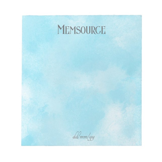 Luxury Personalised Gift. Luxury Personalised Blue Notepad (Front)