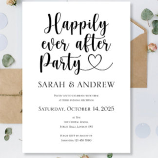 Luxury Personalised Happily Ever After Party Weddi Invitation