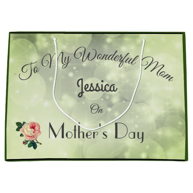 Luxury personalised Mother's Day Large Gift Bag (Front)