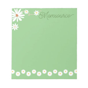 Luxury Personalized Cute Daisy Greenery Pretty  Notepad