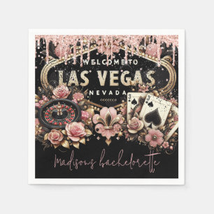 Luxury Personalized Las Vegas Bachelorette Napkin