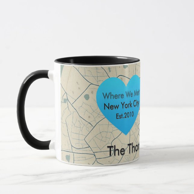 Luxury Personalized Map KeepsakeClassic Mug, 11 oz Mug (Left)