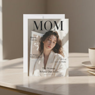 Luxury Personalized Mom Photo Magazine Cover  Holiday Card