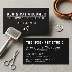 Luxury Pet Groomer Modern Bold Professional Business Card