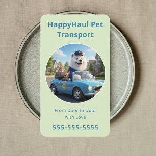 Luxury Pet Travel & Taxi Service Animal Transport Business Card