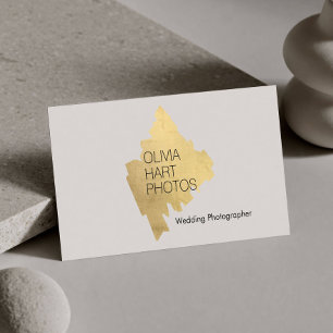 Luxury Photographer Gold Minimal Logo Business Card