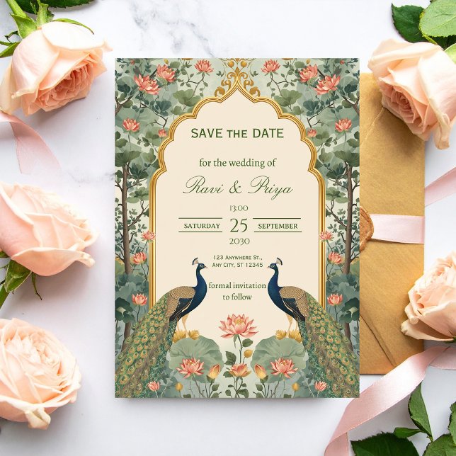 Luxury Pichwai Indian Wedding Save the Date (Creator Uploaded)