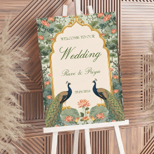 Luxury Pichwai Indian Wedding Welcome Sign