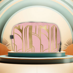 Luxury Pink and Gold Art Deco Design Toiletry Bag
