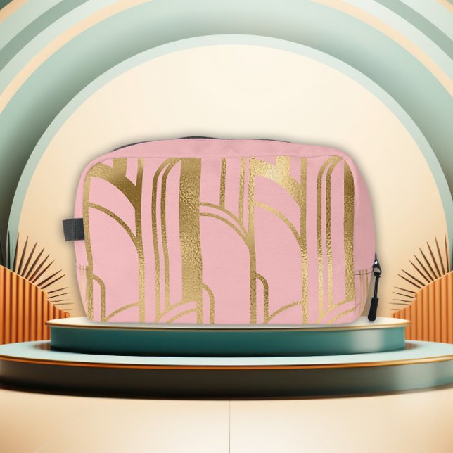 Luxury Pink and Gold Art Deco Design Toiletry Bag (Creator Uploaded)