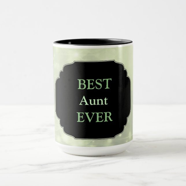 Luxury Pink ‘Best Aunt Ever’ design Mug (Center)