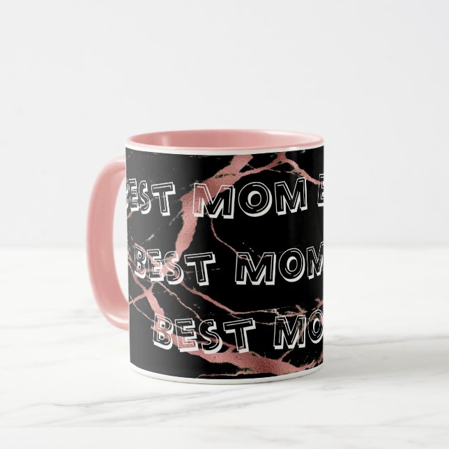 Luxury Pink Black Marble Customise Mug (Front Left)
