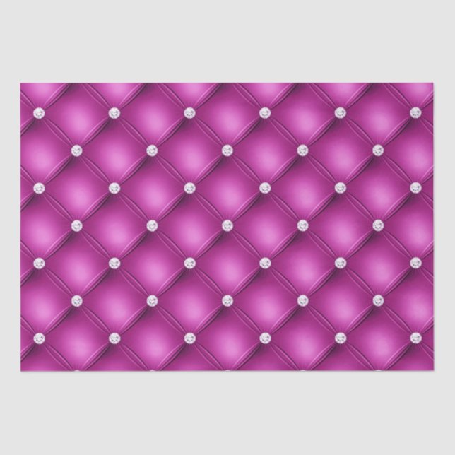 Luxury Pink Diamond Tufted Pattern Tissue Paper (Front)