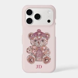 Luxury Pink Glitter Jeweled Teddy Bear Monogram