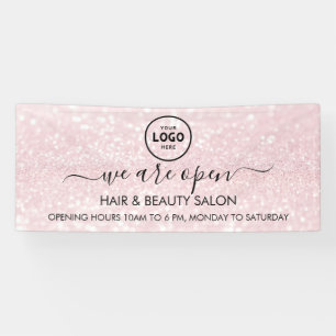 Luxury Pink Glitter Salon Supplies Banner