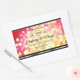 Luxury Pink Gold Glitter Product Label Jewels Logo