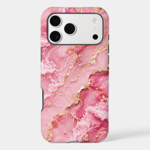 Luxury Pink Ocean Marble with Gold Veins