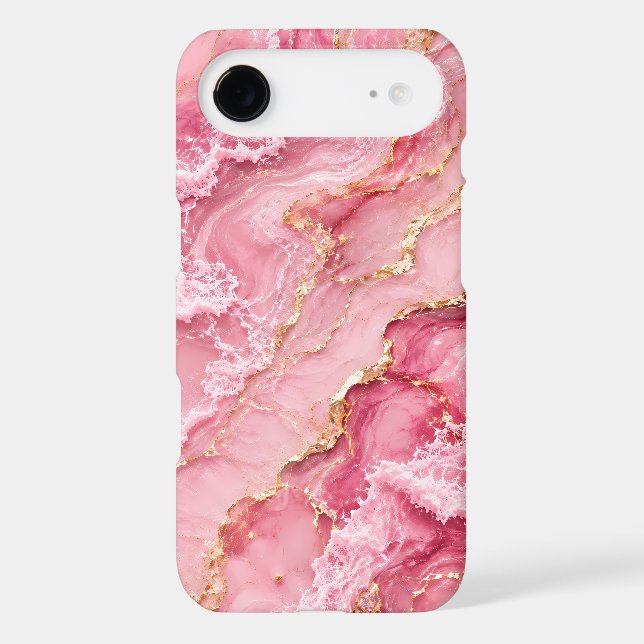 Luxury Pink Ocean Marble with Gold Veins (Back)