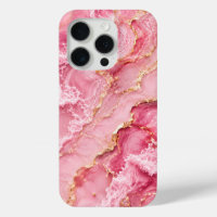 Luxury Pink Ocean Marble with Gold Veins