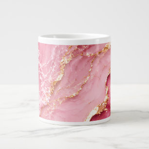 Luxury Pink Ocean Marble with Gold Veins Large Coffee Mug