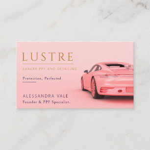 Luxury Pink PPF Car Detailing Business Card