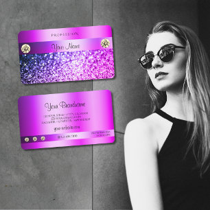 Luxury Pink Purple Glitter Diamonds Professional Business Card