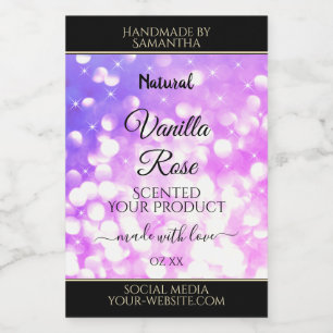 Luxury Pink Purple Glitter Sparkle Product Labels