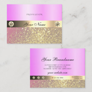 Luxury Pink Purple Gold Sparkling Glitter Diamonds Business Card