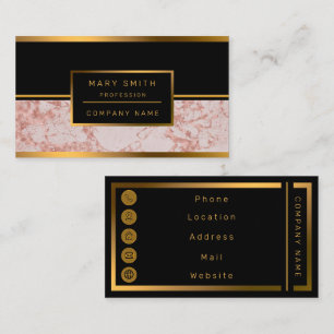 Luxury Pink Rose Blush Glitter Marble Customize Business Card