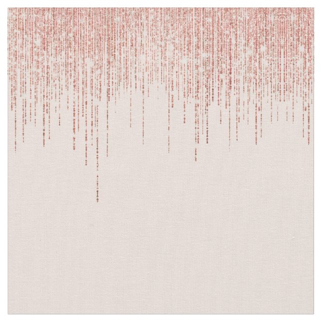 Luxury Pink Rose Gold Sparkly Glitter Fringe Fabric (Close Up)