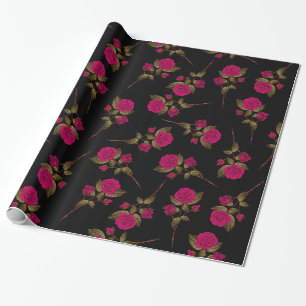 Luxury Pink Rose Popular Floral Wrapping Paper