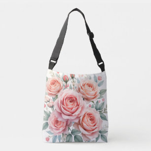 Luxury Pink Roses Beautiful Popular Collection Crossbody Bag