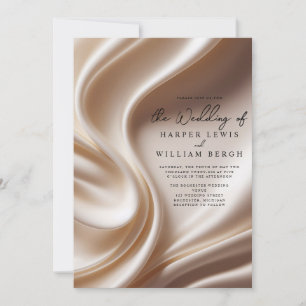 luxury pink satin wedding invitation